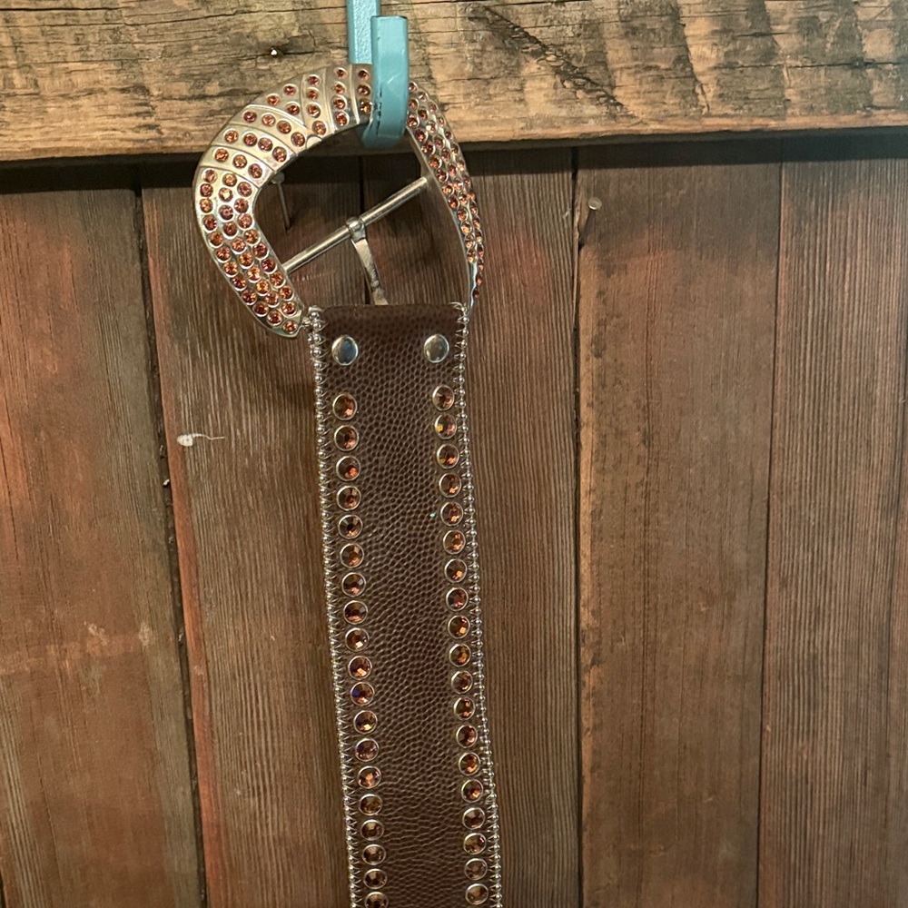 B.B. Simon Brown Studded Belt